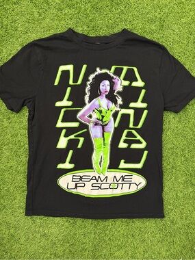 Nicki Minaj Graphic Neon Green Pinup Artwork Size Large